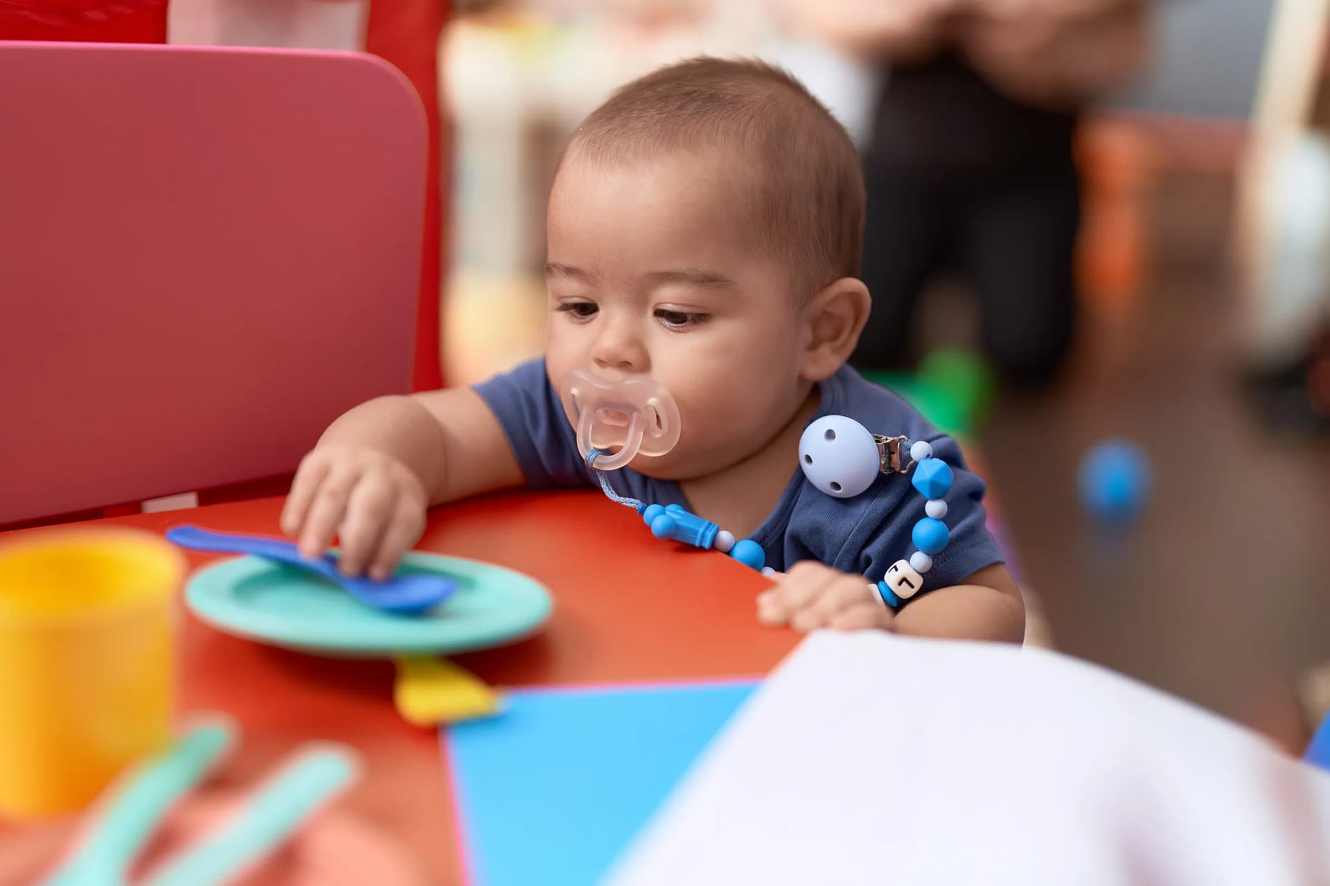 child playing with toys